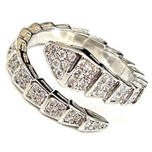Snake Bone Ring Serpent Silver Plated Bulgari Bvlgari STYLE Serpenti AP23 JN22